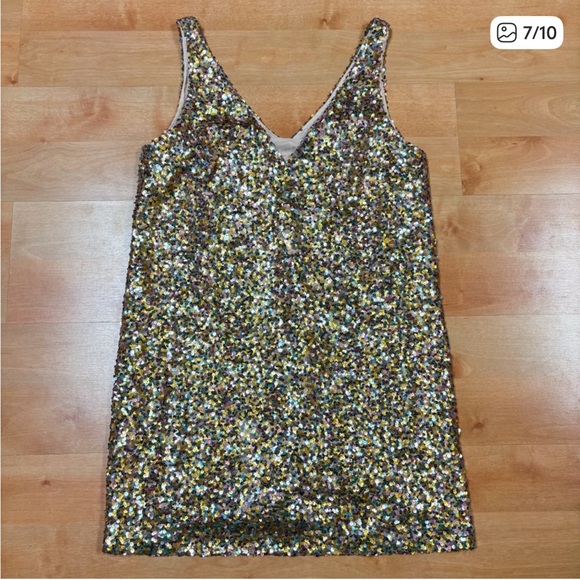 Sezane Robe Bridget Sequins Pastel Mini Dress - Picture 10 of 13